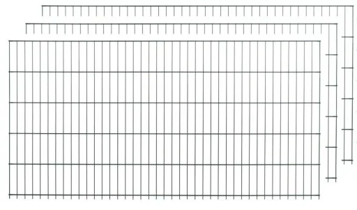 Set dubbelstaafmatten, groen, 15 stuks, elk 123 cm x 200 cm