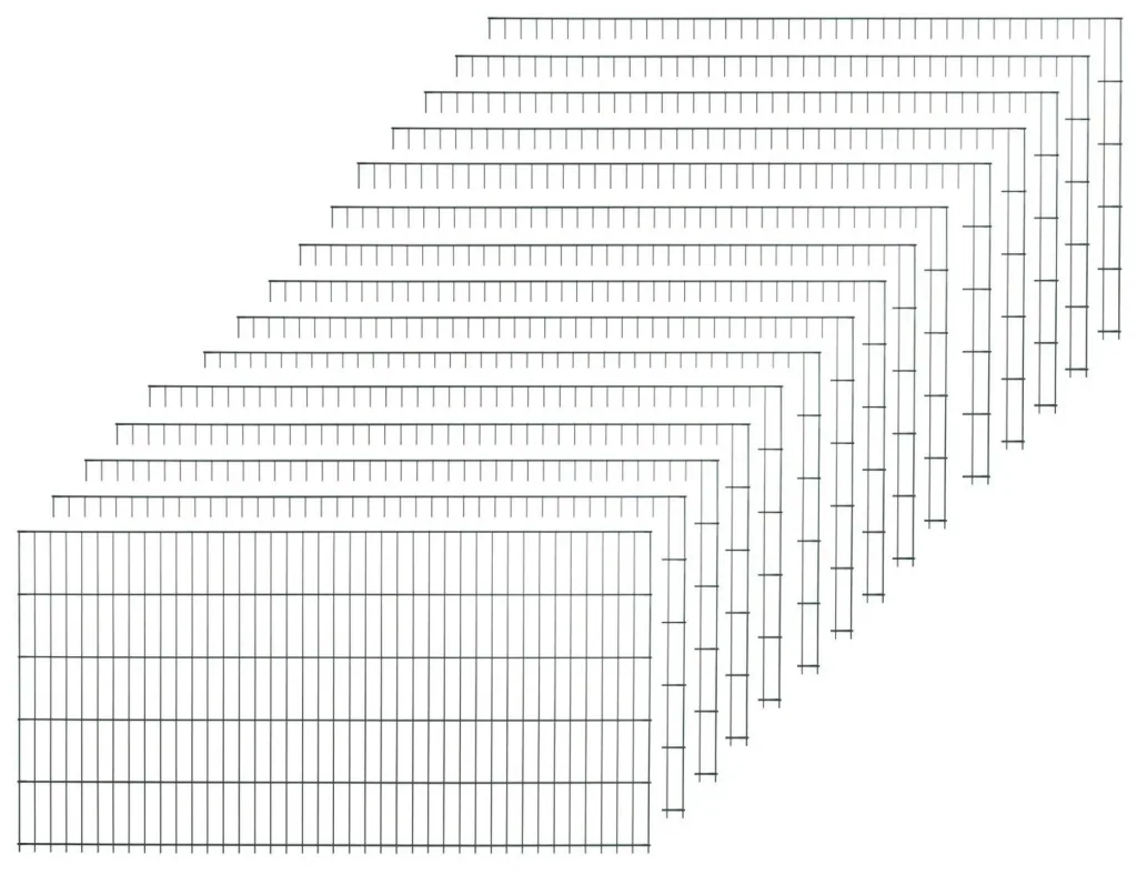 Set groene dubbelstaafmatten, 15 stuks, elk 125 cm x 200 cm