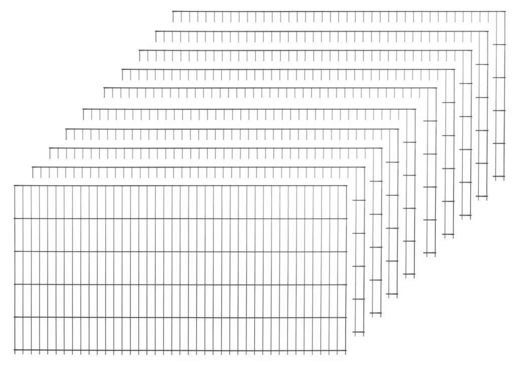 Set dubbelstaafmatten, antraciet, 10 stuks, elk 123 cm x 200 cm