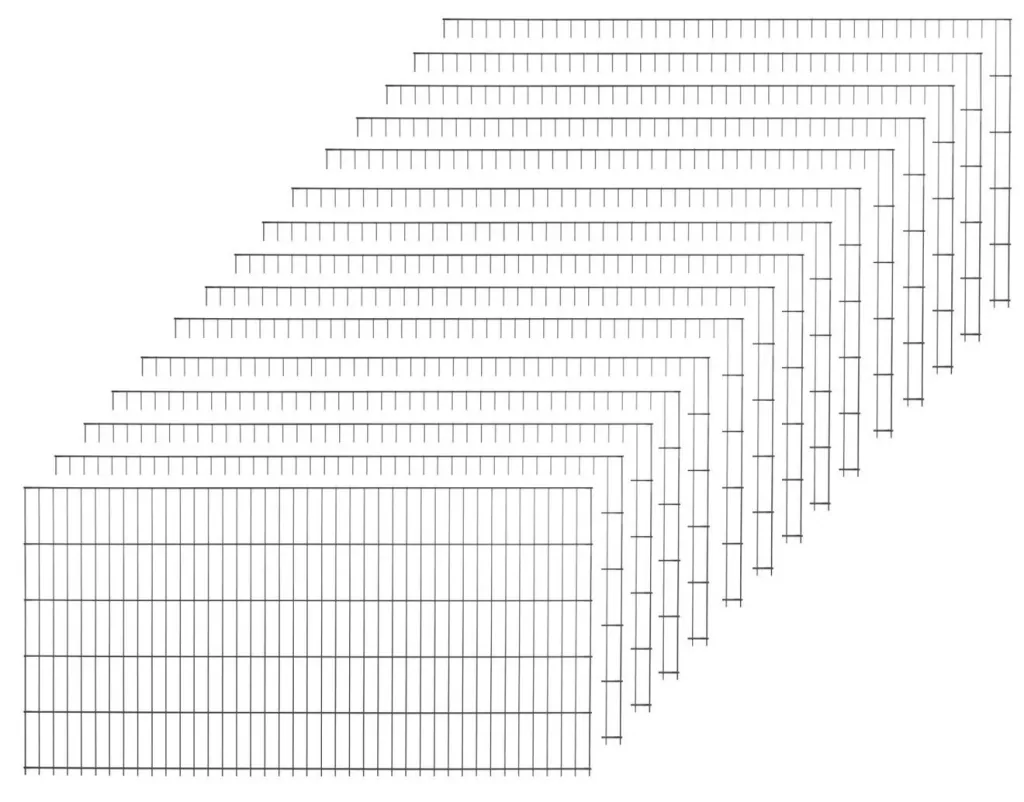 Set van 15 antraciete staafmatten, elk 100 cm x 200 cm