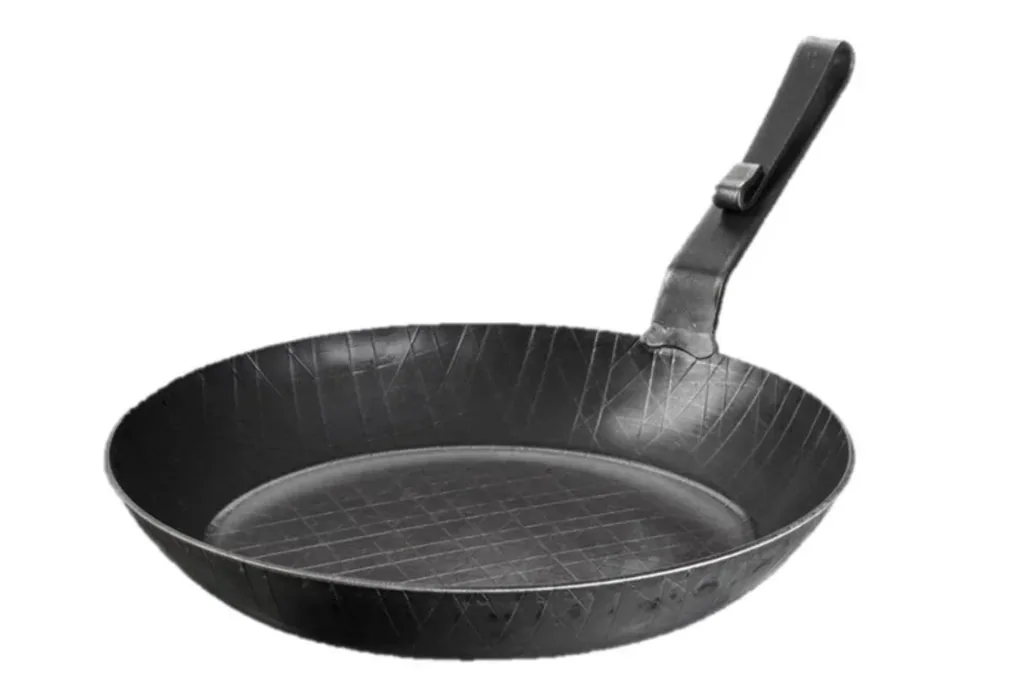 Wrought iron frying pan, with short hook handle, Ø 28 x 4.2 cm