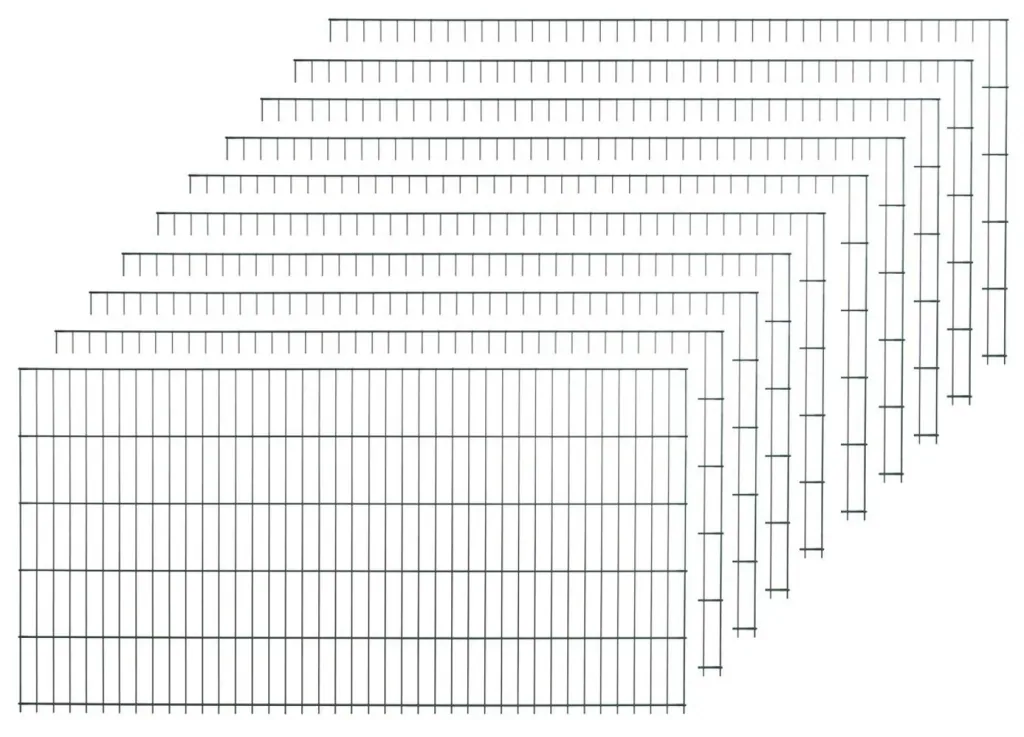 Set dubbelstaafmat, groen, 10 stuks, elk 103 cm x 200 cm