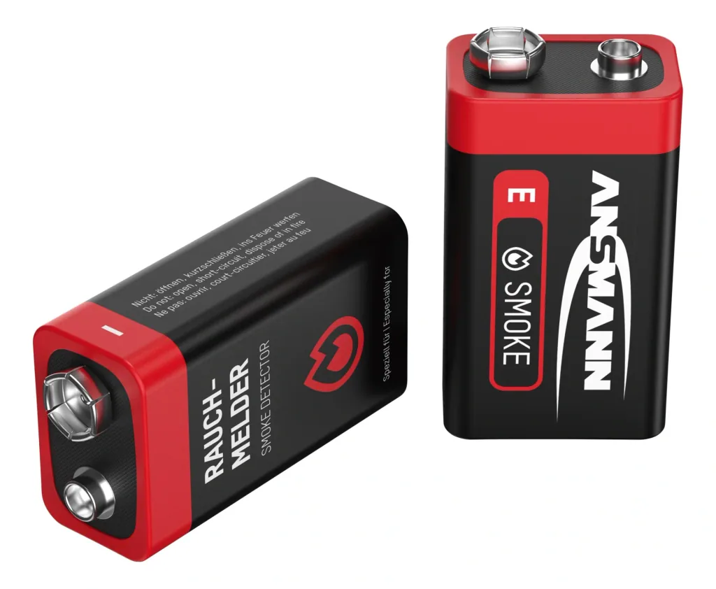Alkaline 9 Volt block smoke detector battery, 2 pieces