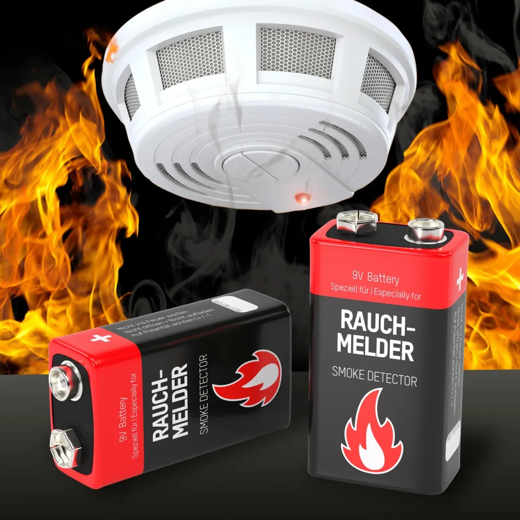 Alkaline 9 Volt block smoke detector battery, 2 pieces