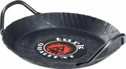 Wrought iron serving pan, with 2 short handles, Ø 24 x 4 cm