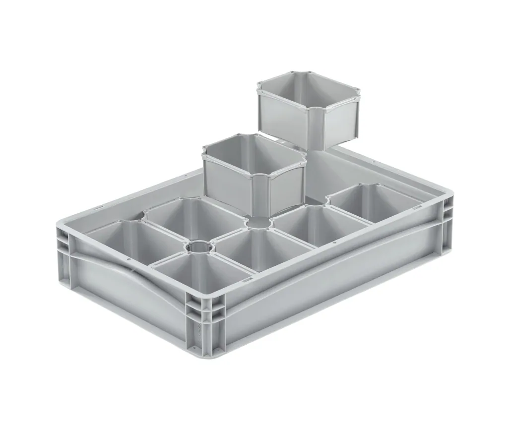 Eurobox inzetbak, grijs, 1/8