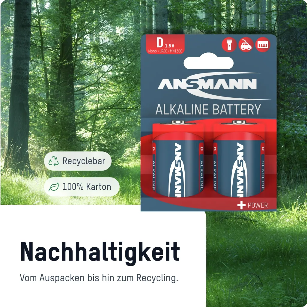 Alkaline batterij Mono D - 2 stuks
