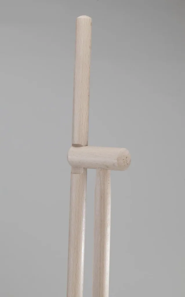 Staande bezem- en blikset "Faule Grete", totale hoogte 107 cm - 970 g
