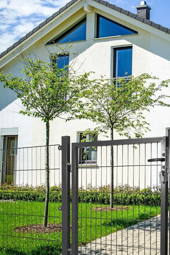 Tuindeur voor dubbelstaafmat, antraciet, enkele vleugel – 80 cm hoog – 100 cm breed