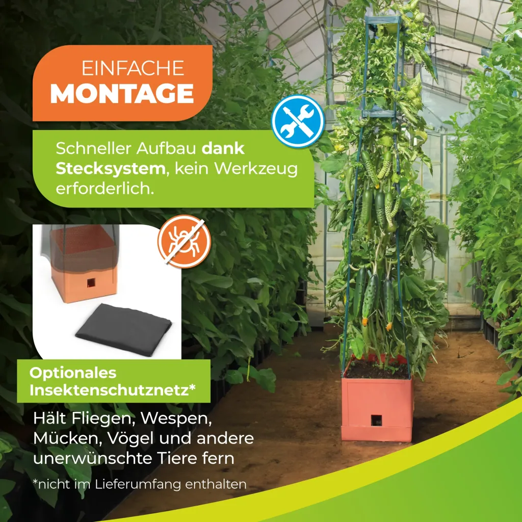 Planttoren "Maxitom" met latwerk en irrigatie