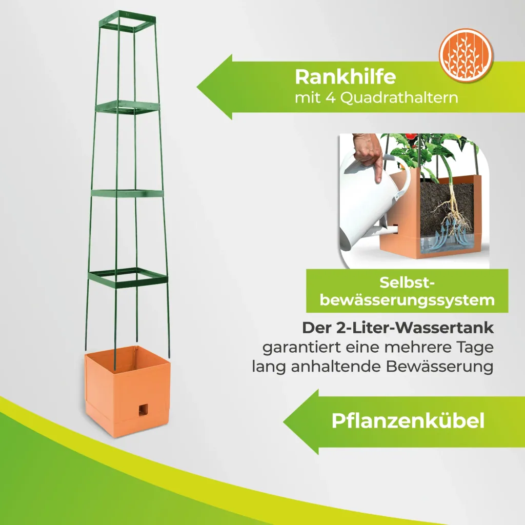 Planttoren "Maxitom" met latwerk en irrigatie
