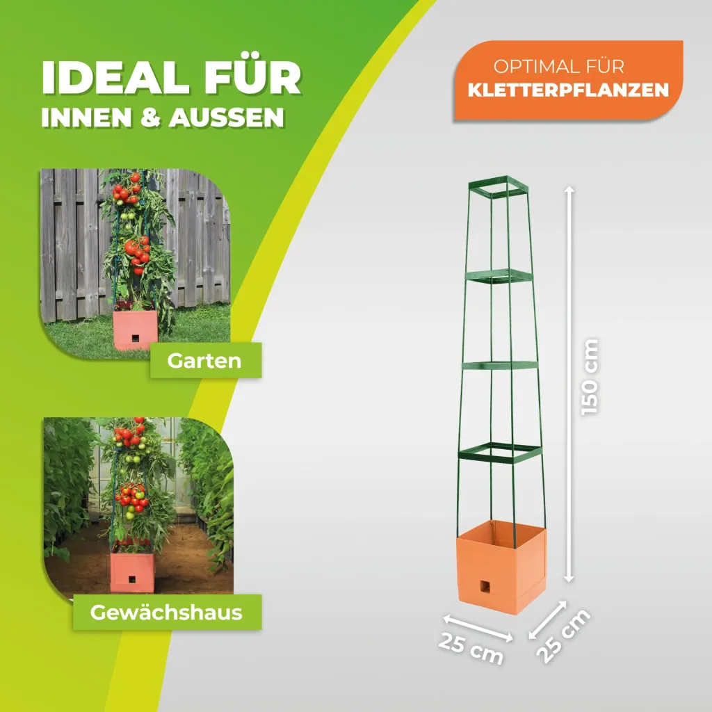Planttoren "Maxitom" met latwerk en irrigatie
