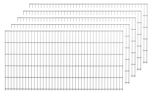 Set staafmatten antraciet 5 stuks, elk 75 cm x 200 cm