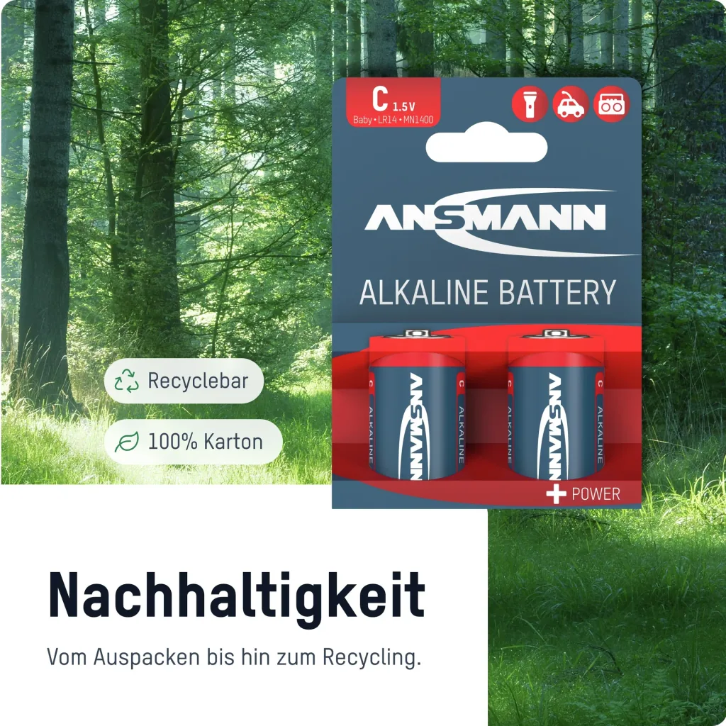 Alkaline batterijen Baby C – 2 stuks