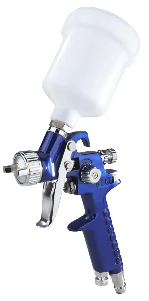Paint spray gun with gravity feed cup, 100 ml