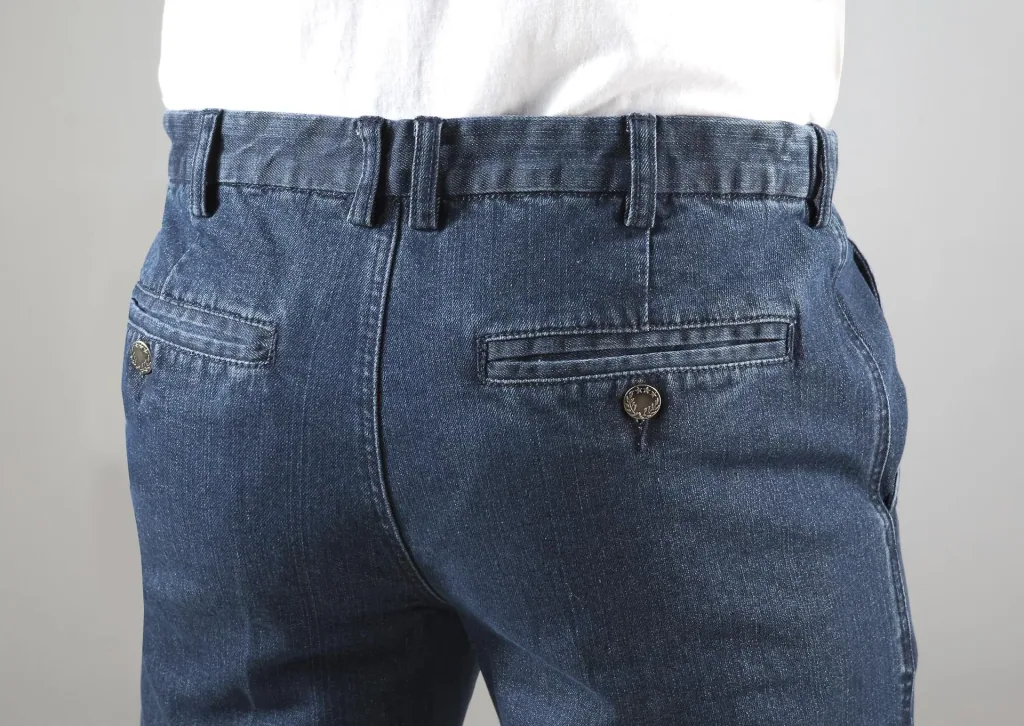 Jeans with comfortable waistband, color bluestone, size 48
