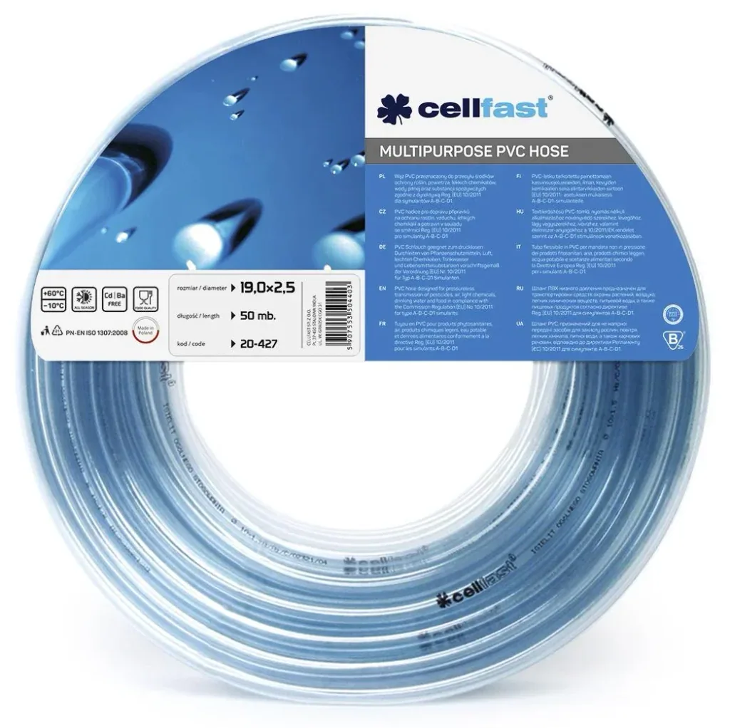 transparent PVC universal hose 19.0 x 2.5 mm - length 50 m
