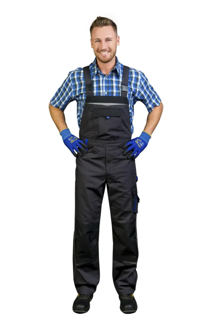 Work dungarees, color gray/royal, size 48