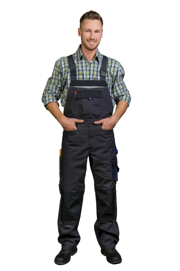 Work dungarees, color gray/royal, size 48