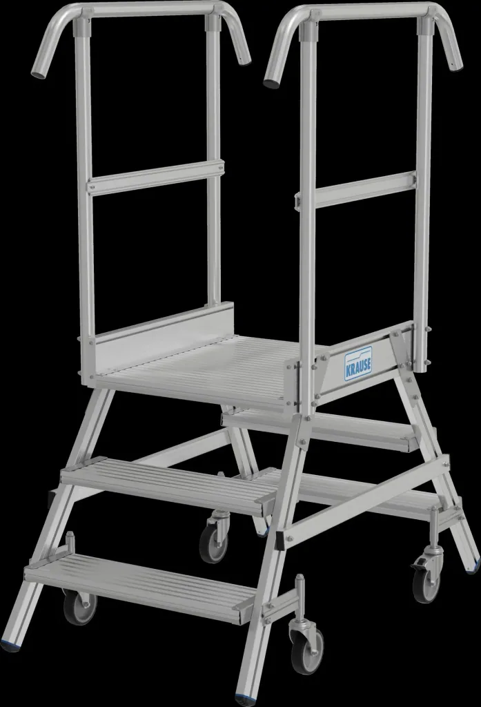 Platform ladder 2 x 3 aluminum steps, accessible from both sides
