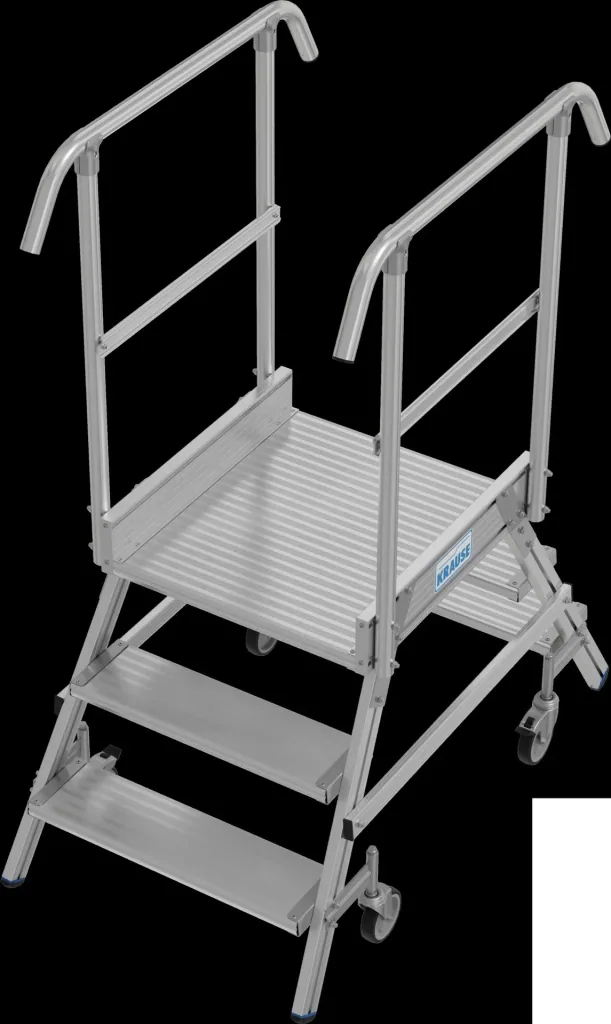 Platform ladder 2 x 3 aluminum steps, accessible from both sides