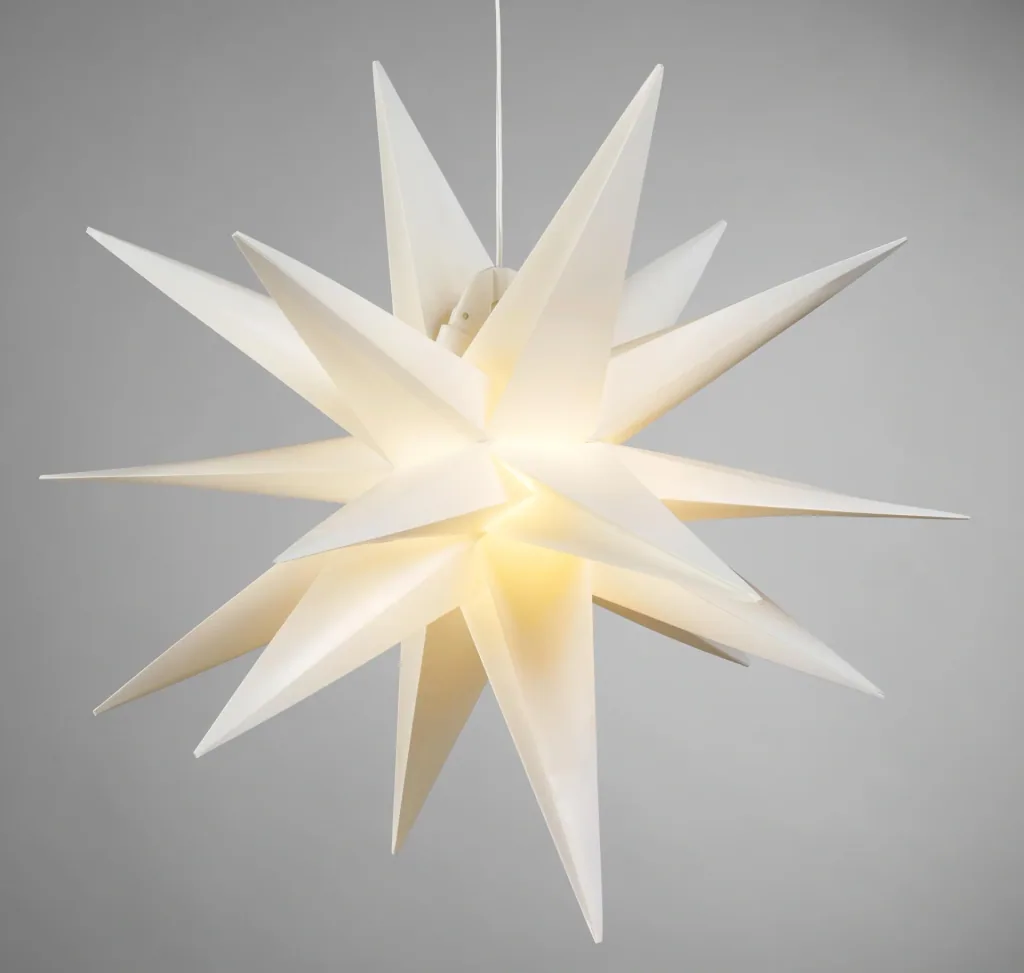 LED plastic star, white, ø 100 cm