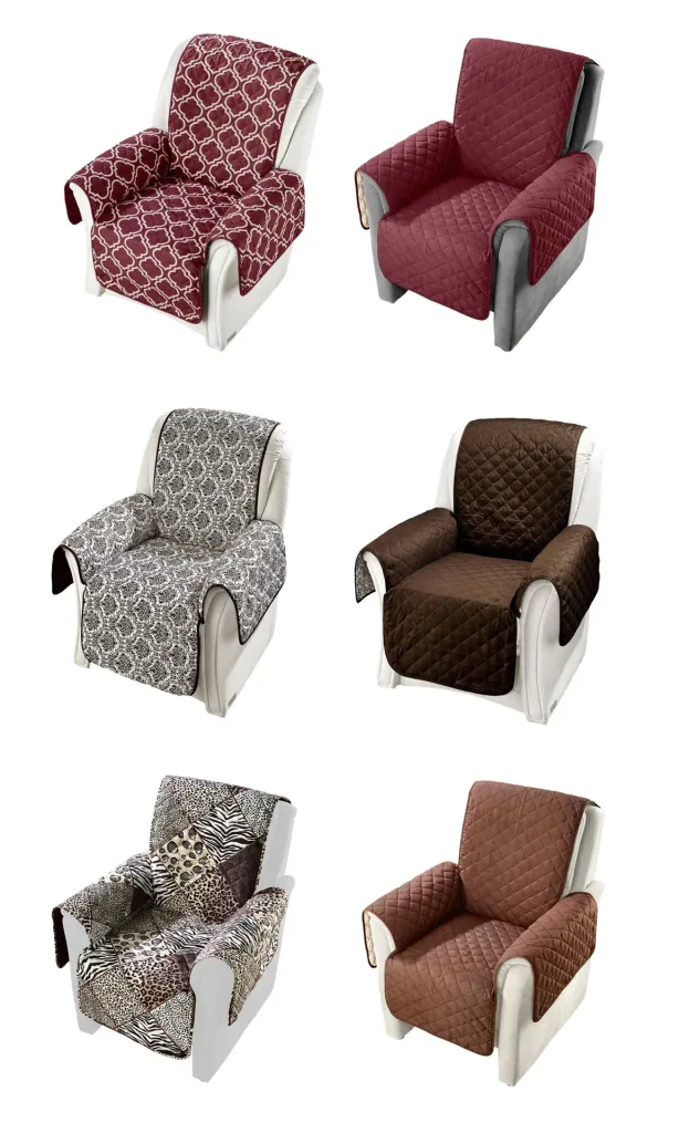 Reversible armchair protector, slipcover, brown