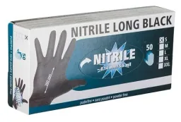 Nitrile gloves, 50 pieces, size XXL, black