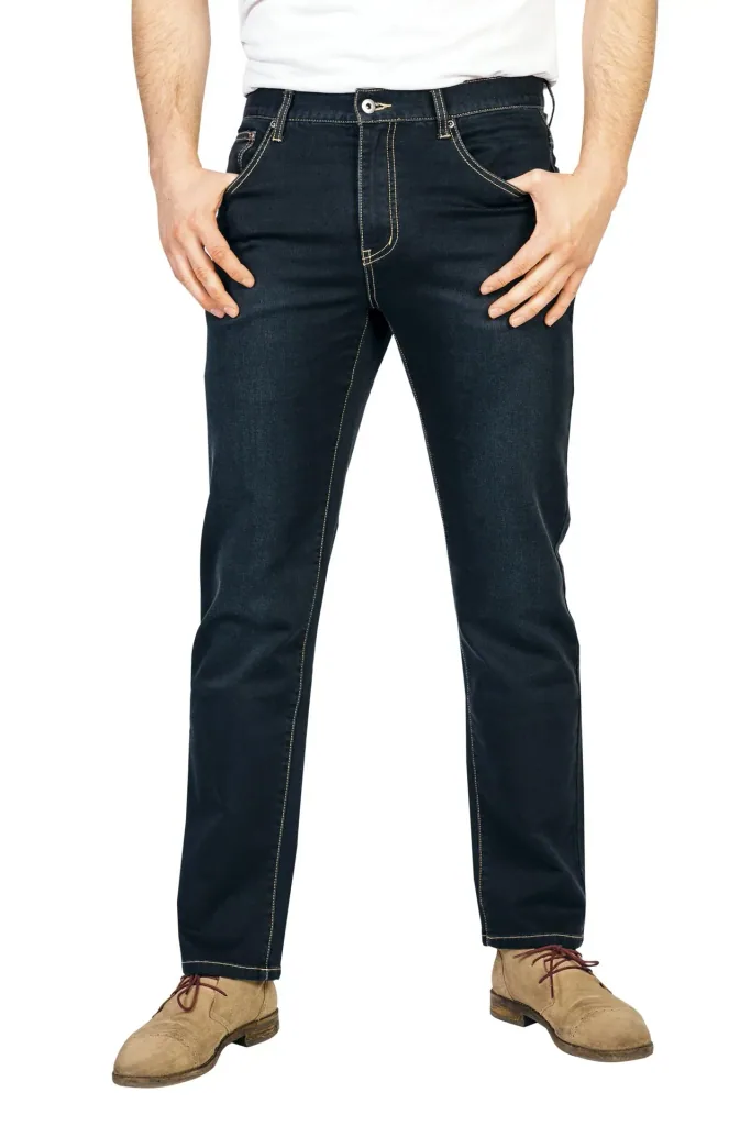Stretch denim jogging pants, black, size 58