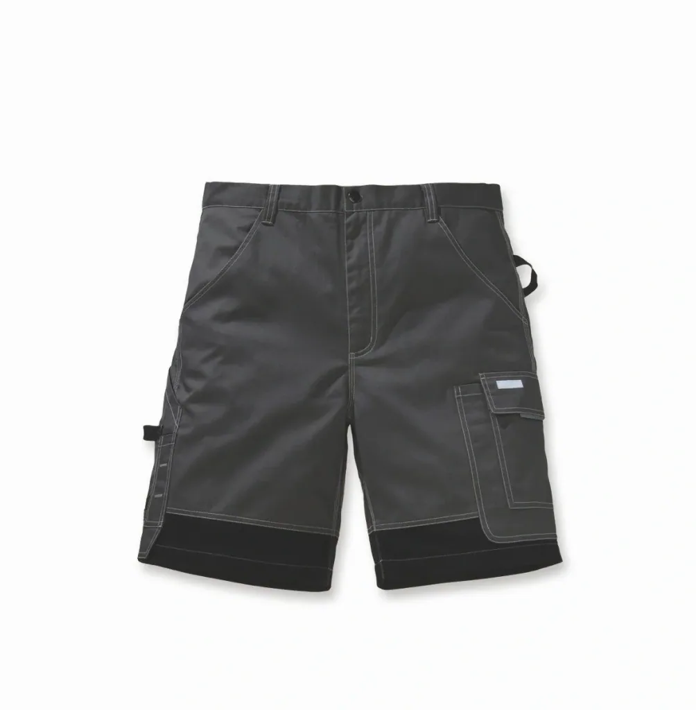 Work and leisure shorts, anthracite/black, with reflective stripes, size 2XL