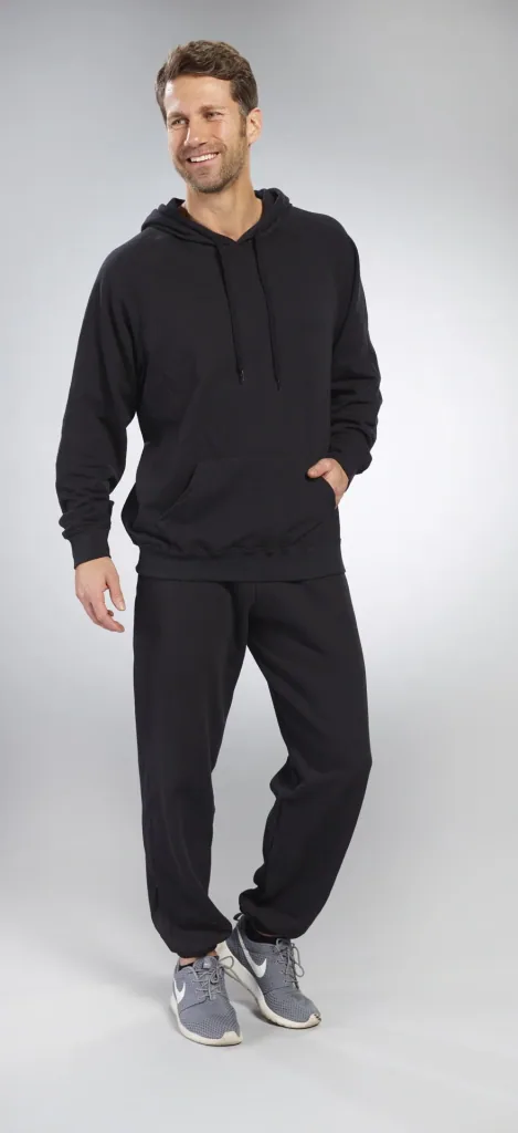 Hoody with kangaroo pocket, color black, size L