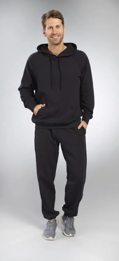 Hoody with kangaroo pocket, color black, size L