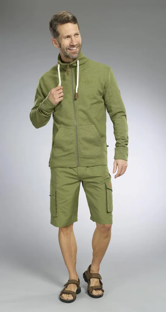 Patterned polo shirt, color olive, size M