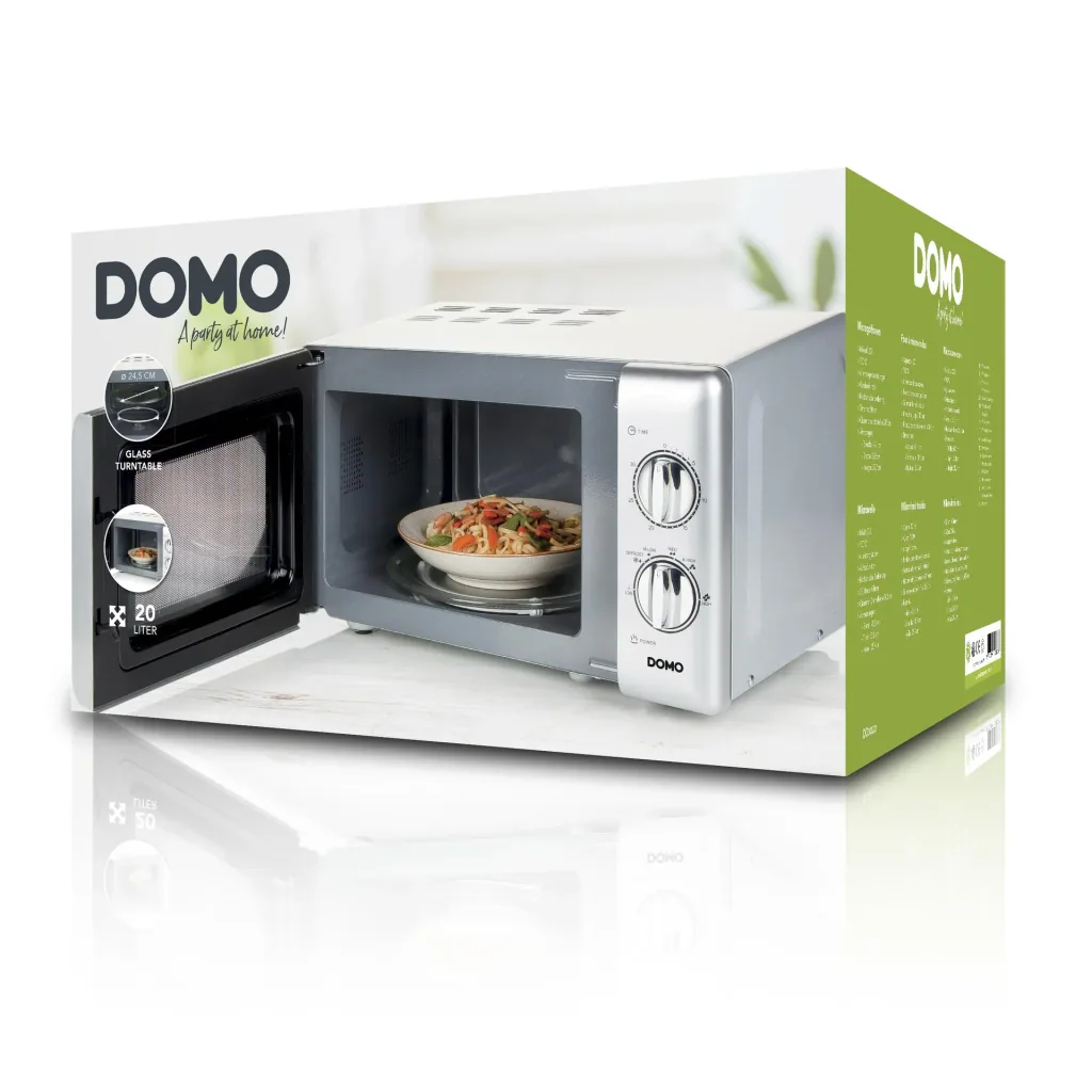 Microwave "DO3020", with defrost function and timer, 20 liters, 6 power levels, silver, 700 watts