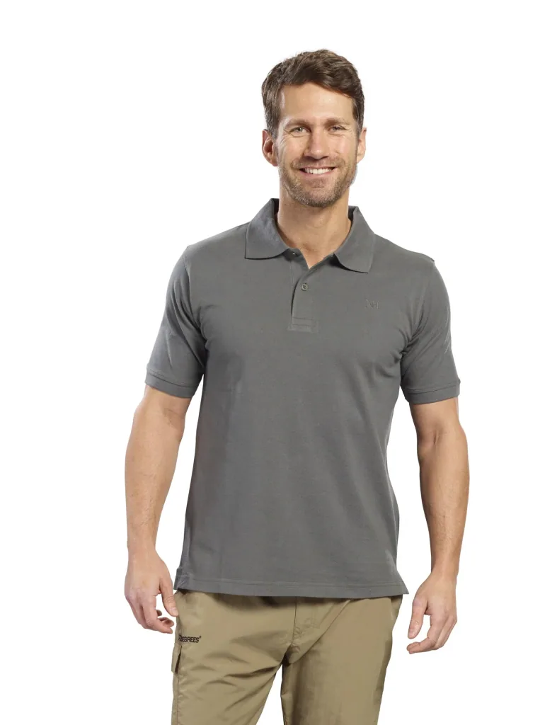 Buttoned polo shirt, color gray/green, size 3XL