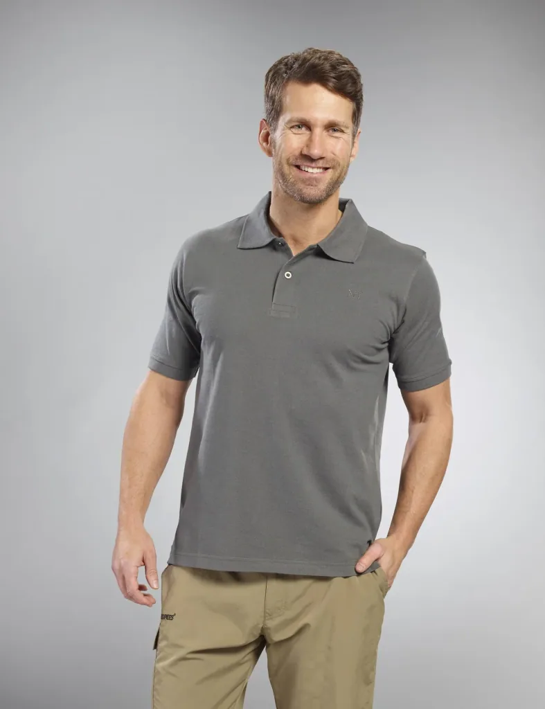 Buttoned polo shirt, color gray/green, size 3XL