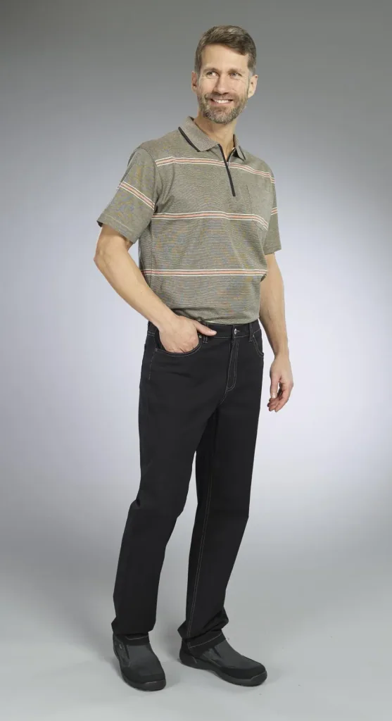 Stretch pants, color black, size 48