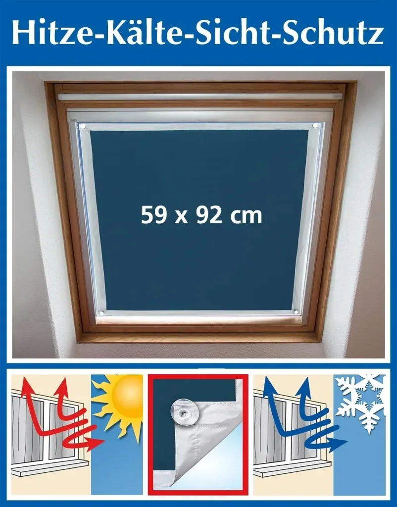 Heat and cold privacy screen for windows, with suction cups, 47 x 92 cm