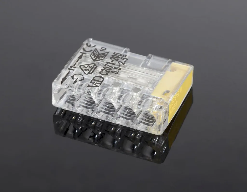 Micro plug-in terminals, 100 pieces, 5 x 0.5 - 2.5 mm², transparent