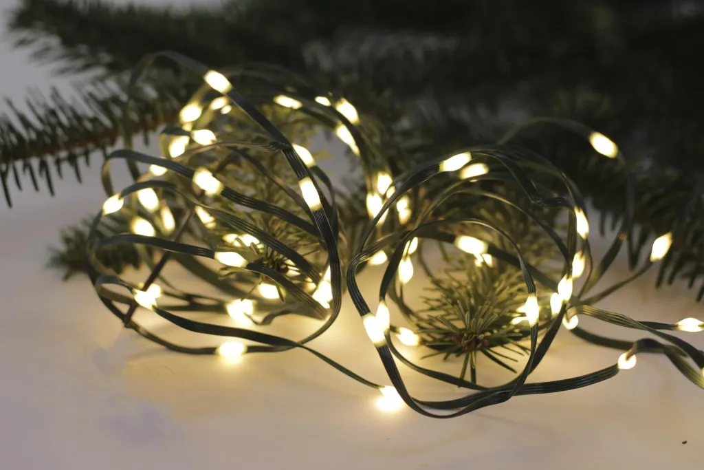 LED light chain with 400 warm white LEDs