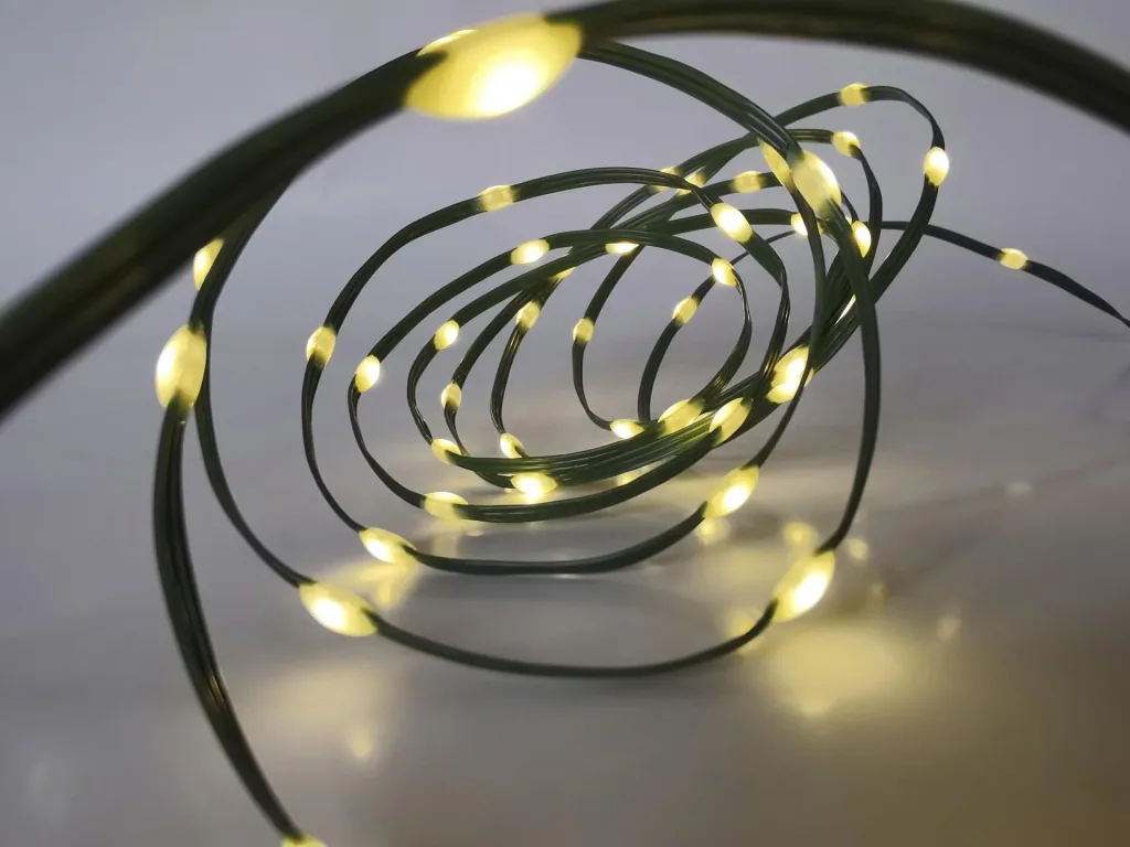 LED light chain with 400 warm white LEDs