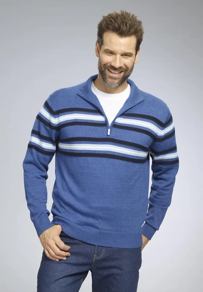 Sweater with stripes, color blue, size M