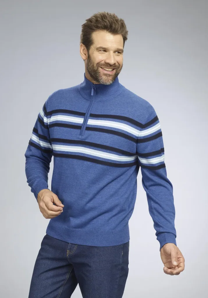 Sweater with stripes, color blue, size M