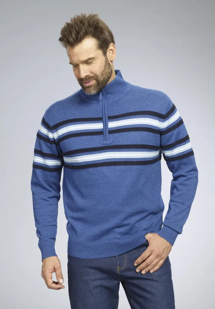 Sweater with stripes, color blue, size M