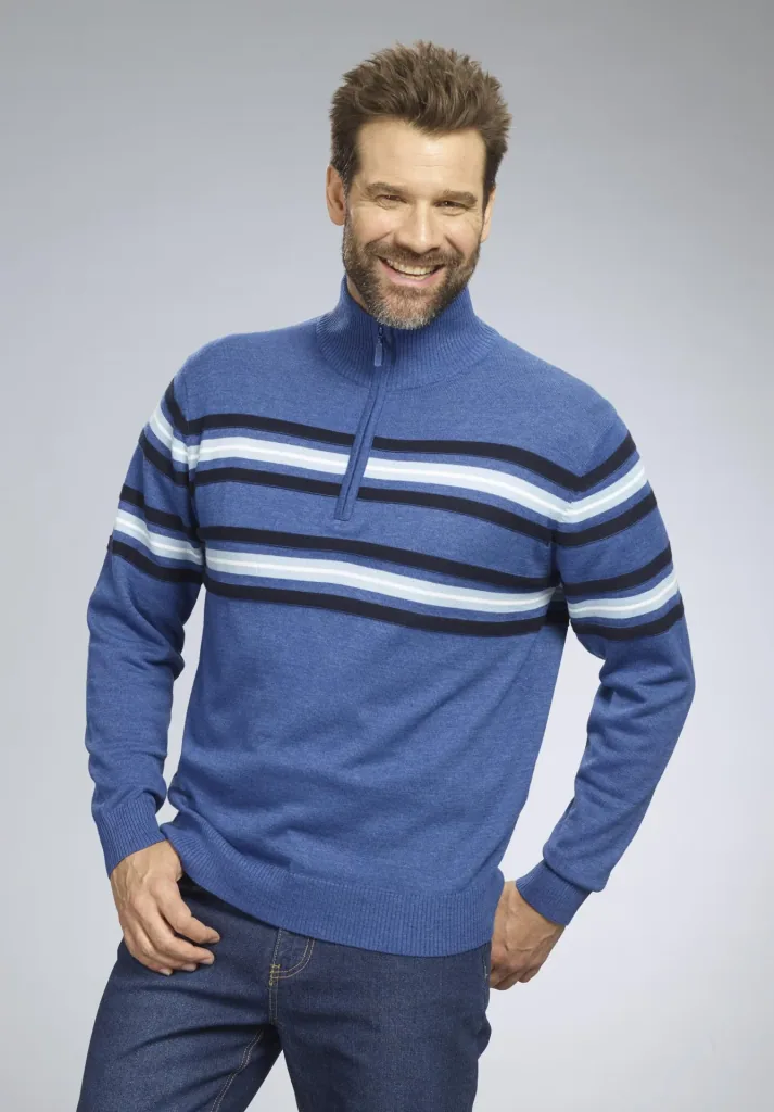 Sweater with stripes, color blue, size M