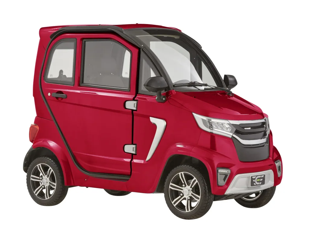 4-wheel electric cabin vehicle eLazzy Premium 45 km/h red, with free on-site instruction