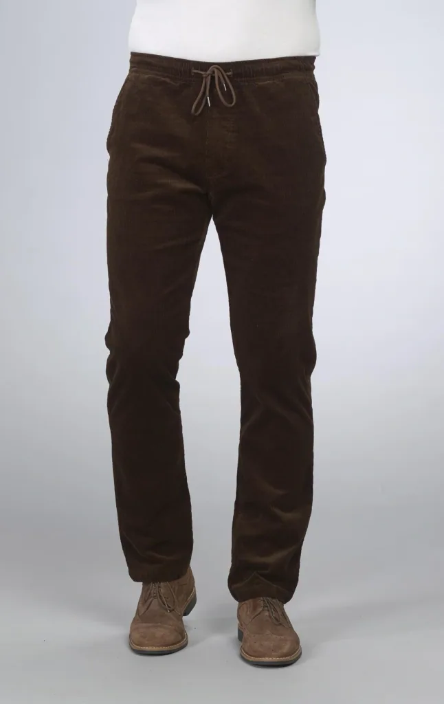 Pull-on corduroy trousers, color dark brown, size 30
