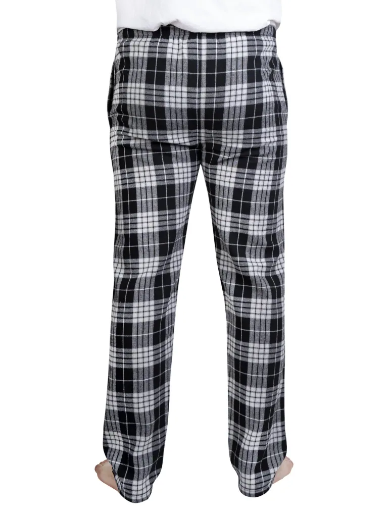 Flannel pants in a double pack, blue checked/black checked, size M