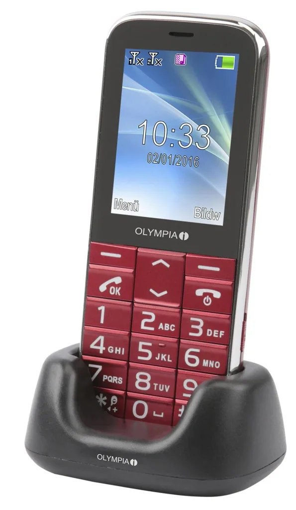 Large button mobile phone Joy II in red