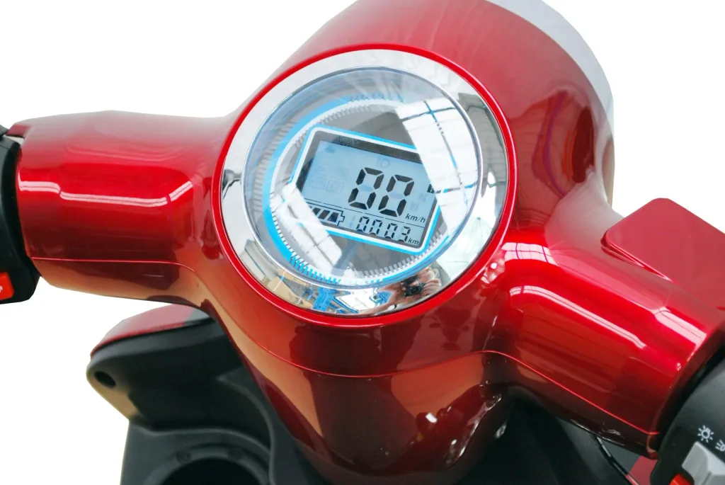 E-scooter red - 4 wheels - 25 km/h - senior mobile